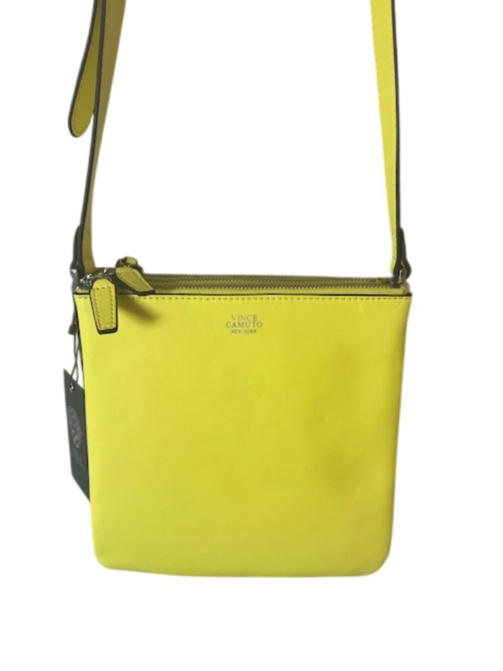 Vince Camuto NEVE Crossbody Bag Sulphur Springs Yellow NWT Leather Purse